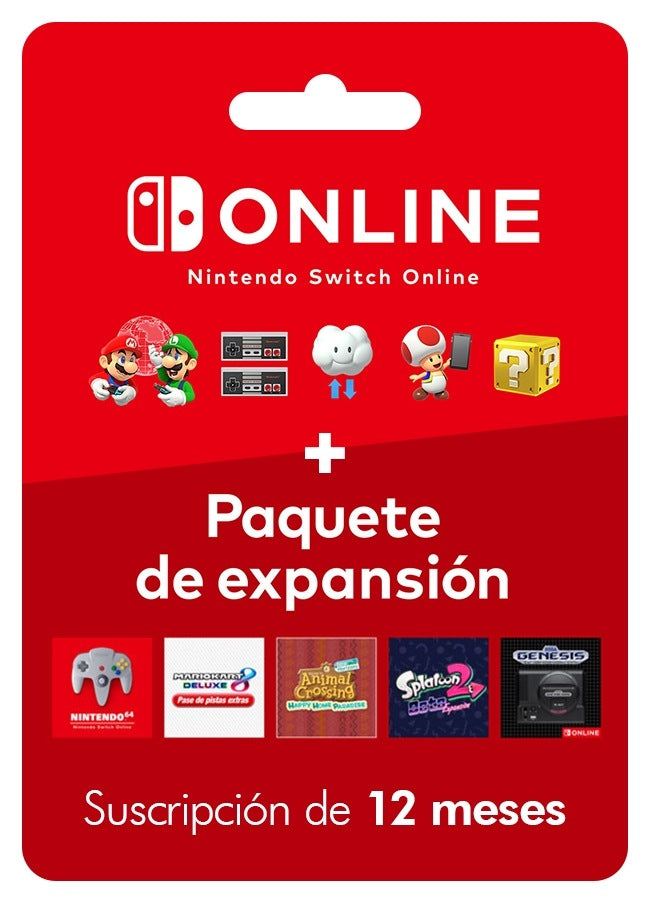 Nintendo Switch Online + Paquete de expansión 12 meses